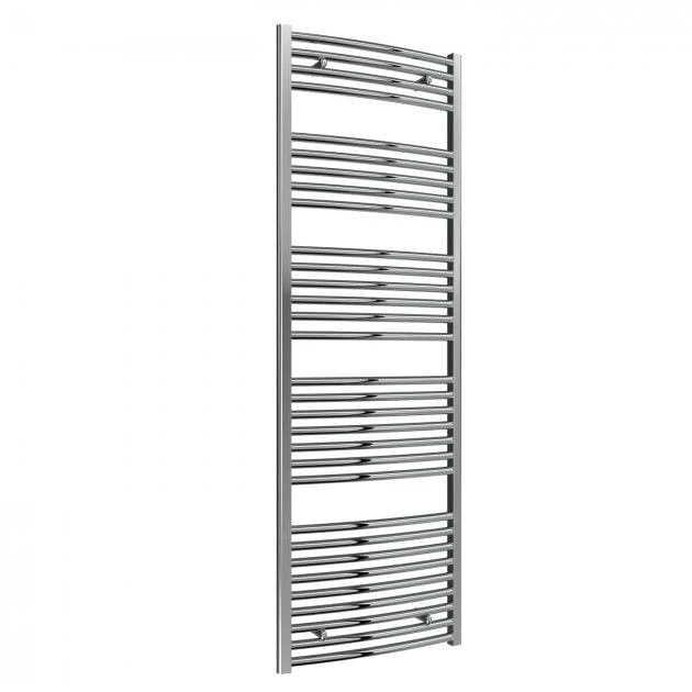 Reina Diva Vertical Curved Heated Towel Rail - Chrome - 1800 x 600mm