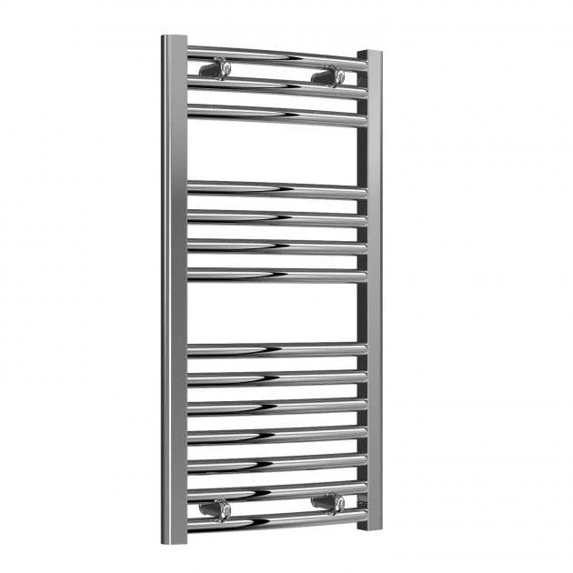 Reina Diva Vertical Curved Heated Towel Rail - Chrome - 800 x 400mm