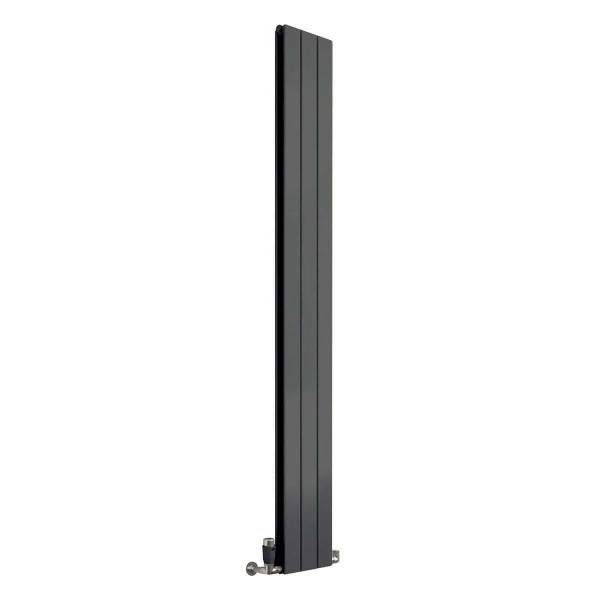 Reina Flat Vertical Mild Steel Double Column Radiator 1600 x 218 - Anthracite