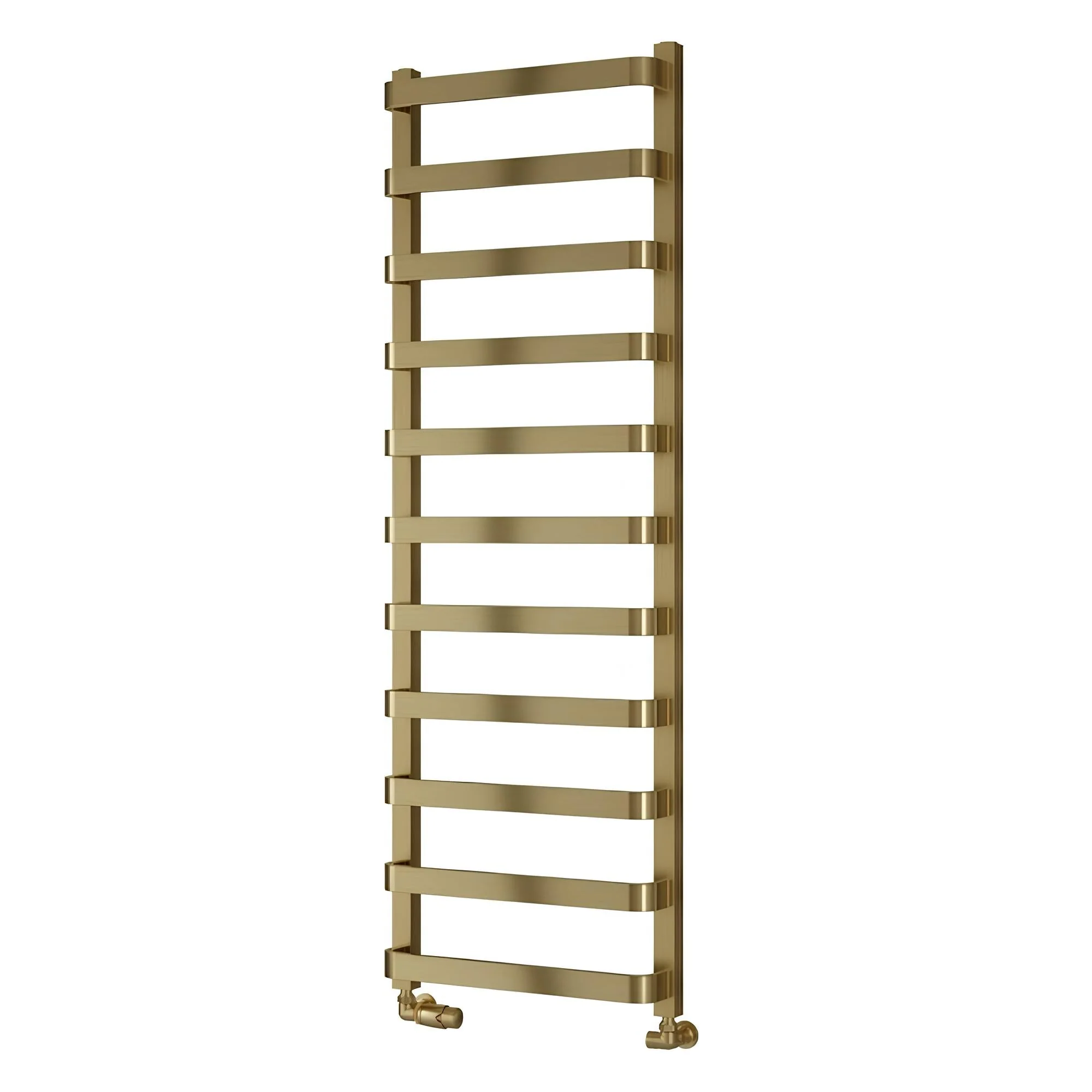 Reina Flora Designer Heated Towel Rail - 1500 x 500mm - Brushed Brass