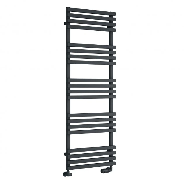 Reina Kale Designer Heated Towel Rail - 1436 x 500mm - Anthracite - Image 2