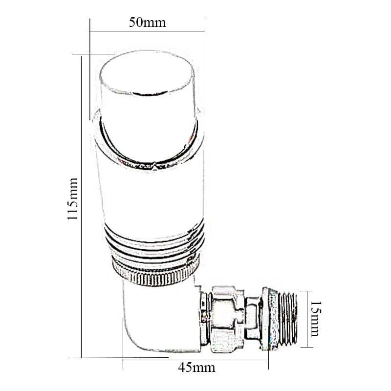 Modal Thermostatic Corner Anthracite Radiator Valve with Lockshield - Image 2