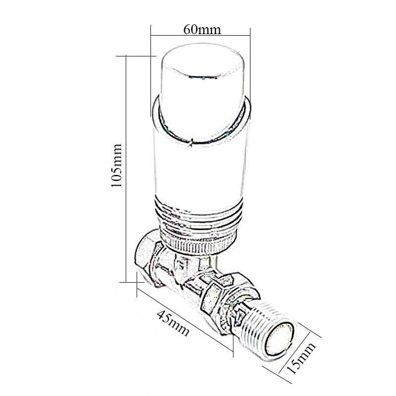 Modal Thermostatic Straight Black Radiator Valve with Lockshield - Image 2
