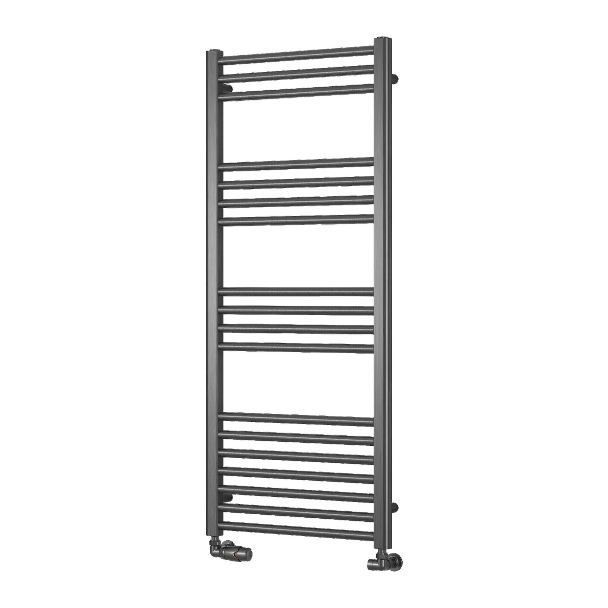 Reina Ottone Vertical Heated Towel Rail - 1200 x 600mm - Brushed Gun Metal