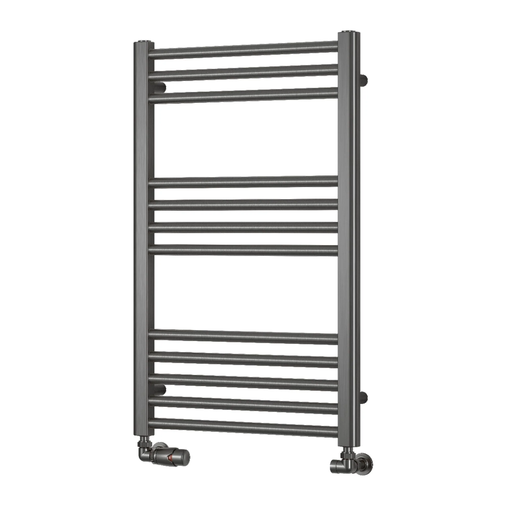 Reina Ottone Vertical Heated Towel Rail - 800 x 500mm - Brushed Gun Metal