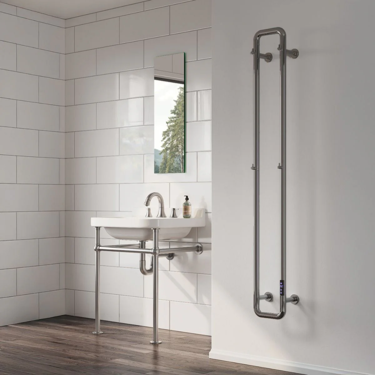 Reina Pelmo Vertical Stainless Steel Electric Radiator - Gun Metal