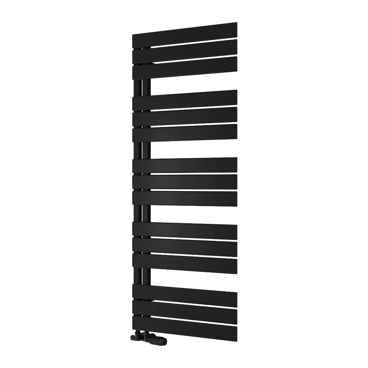 Reina Pettino Vertical Flat Panel Heated Towel Rail - 1424 x 550mm - Black - Image 2
