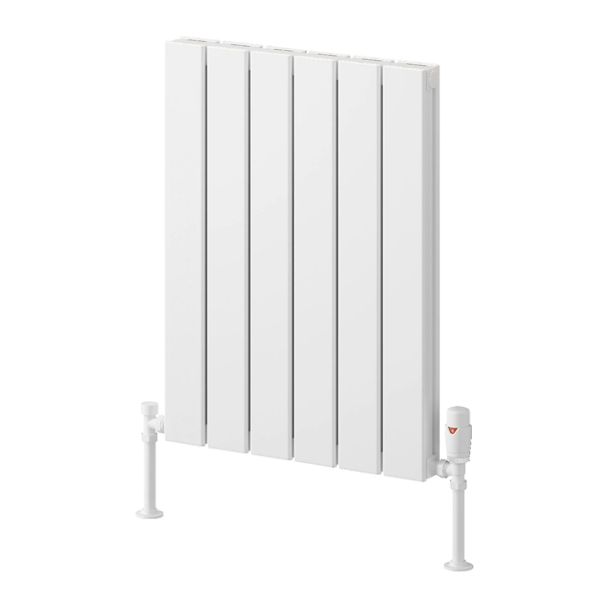 Reina Piatto Horizontal Aluminium Radiator - Double / 600 x 445mm - White