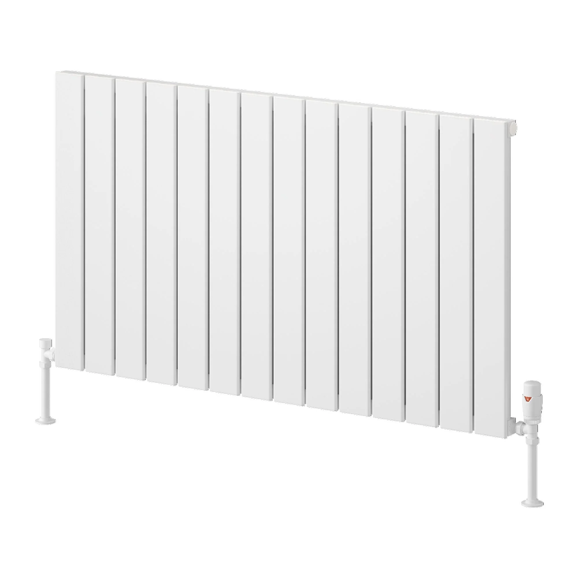 Reina Piatto Horizontal Aluminium Radiator - Single / 600 x 1045mm - White