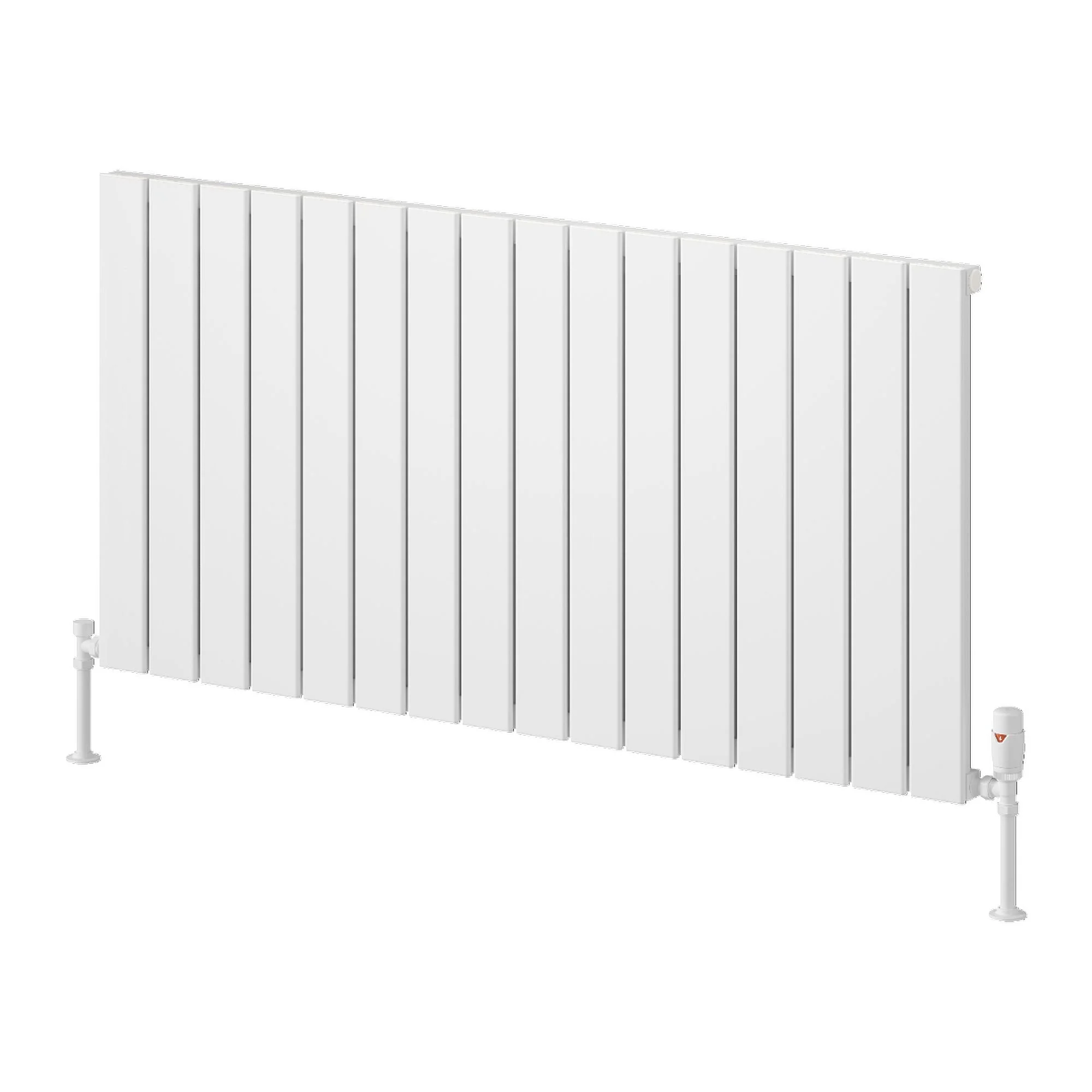 Reina Piatto Horizontal Aluminium Radiator - Single / 600 x 1195mm - White