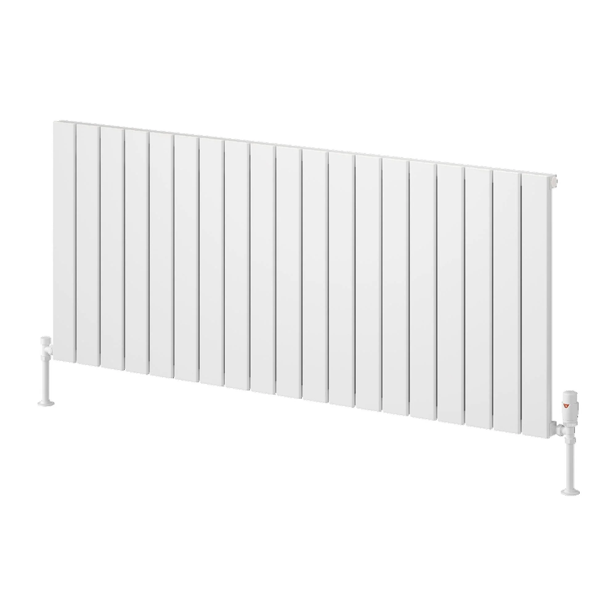 Reina Piatto Horizontal Aluminium Radiator - Single / 600 x 1420mm - White