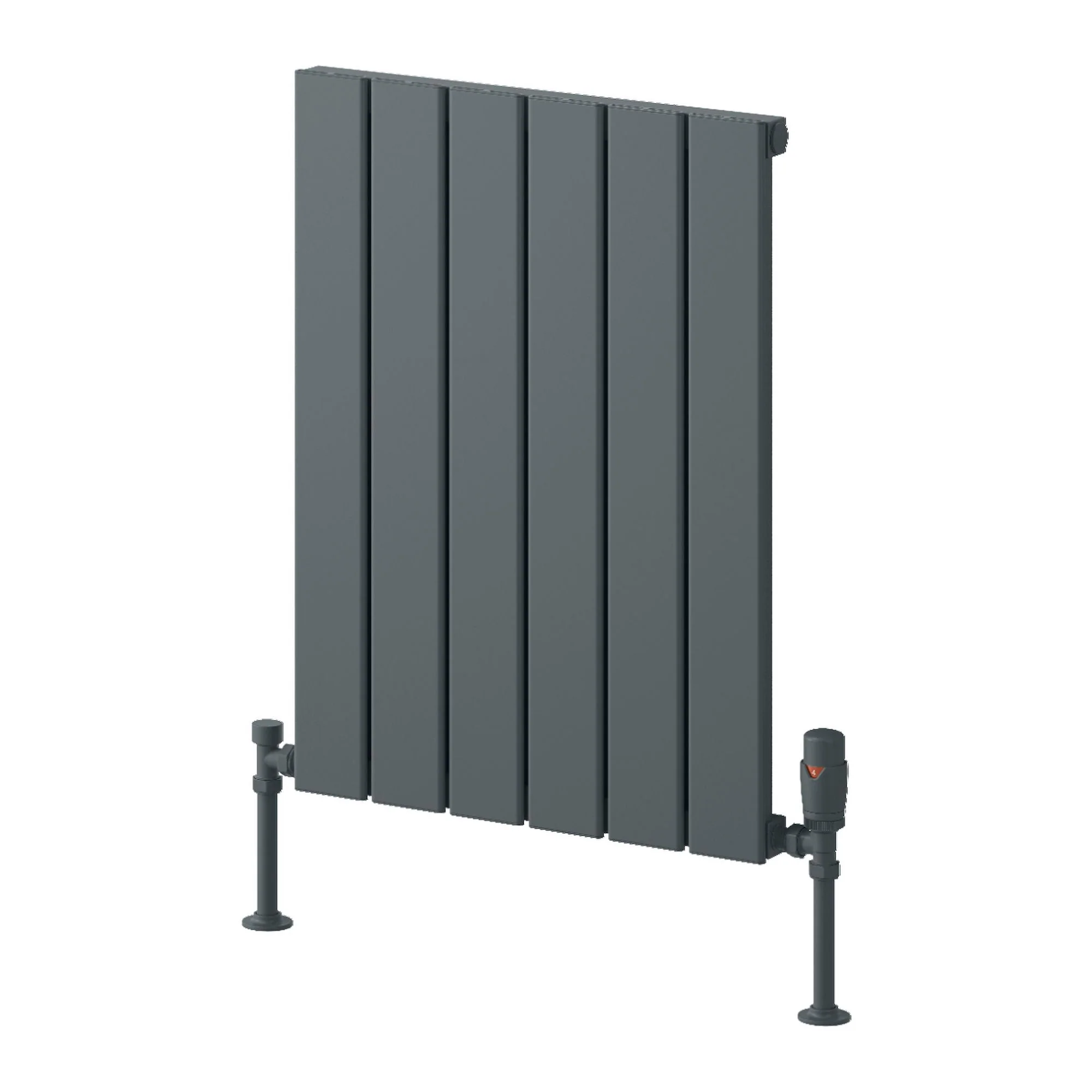 Reina Piatto Horizontal Aluminium Radiator - Single / 600 x 445mm - Anthracite