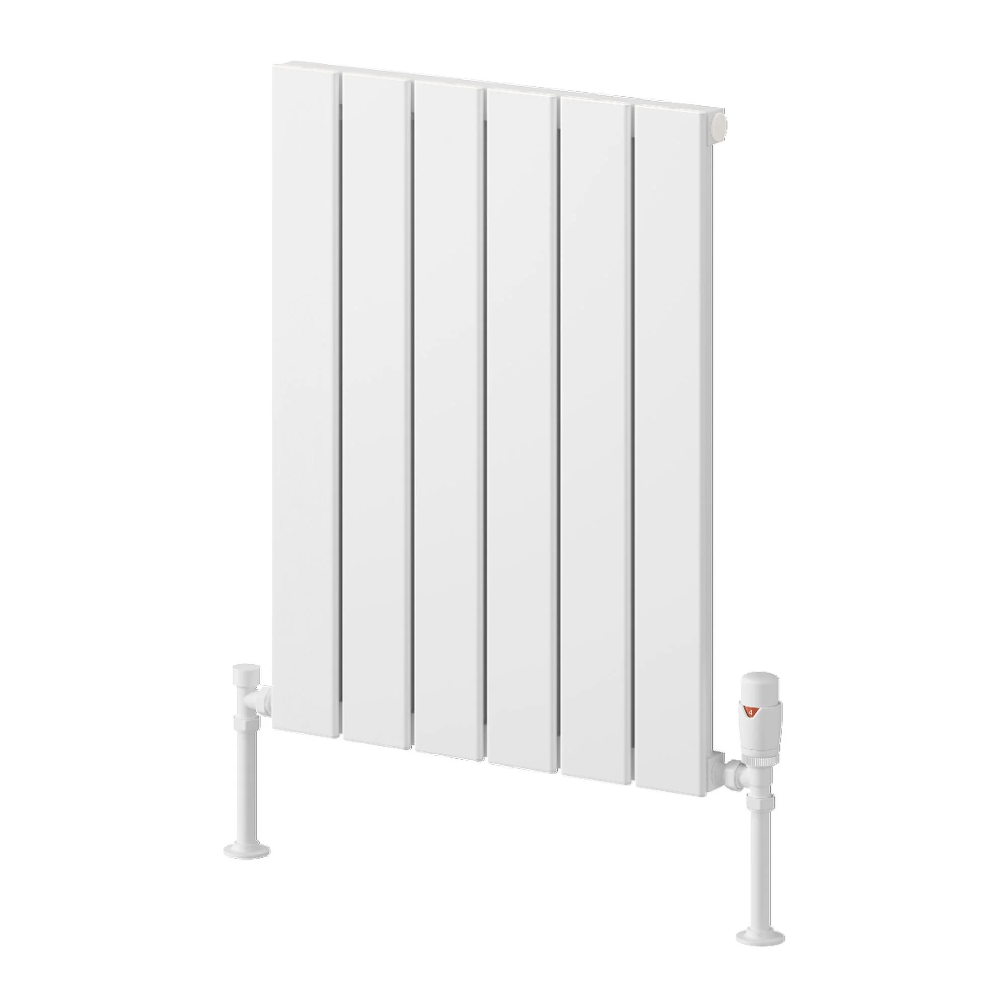 Reina Piatto Horizontal Aluminium Radiator - Single / 600 x 445mm - White
