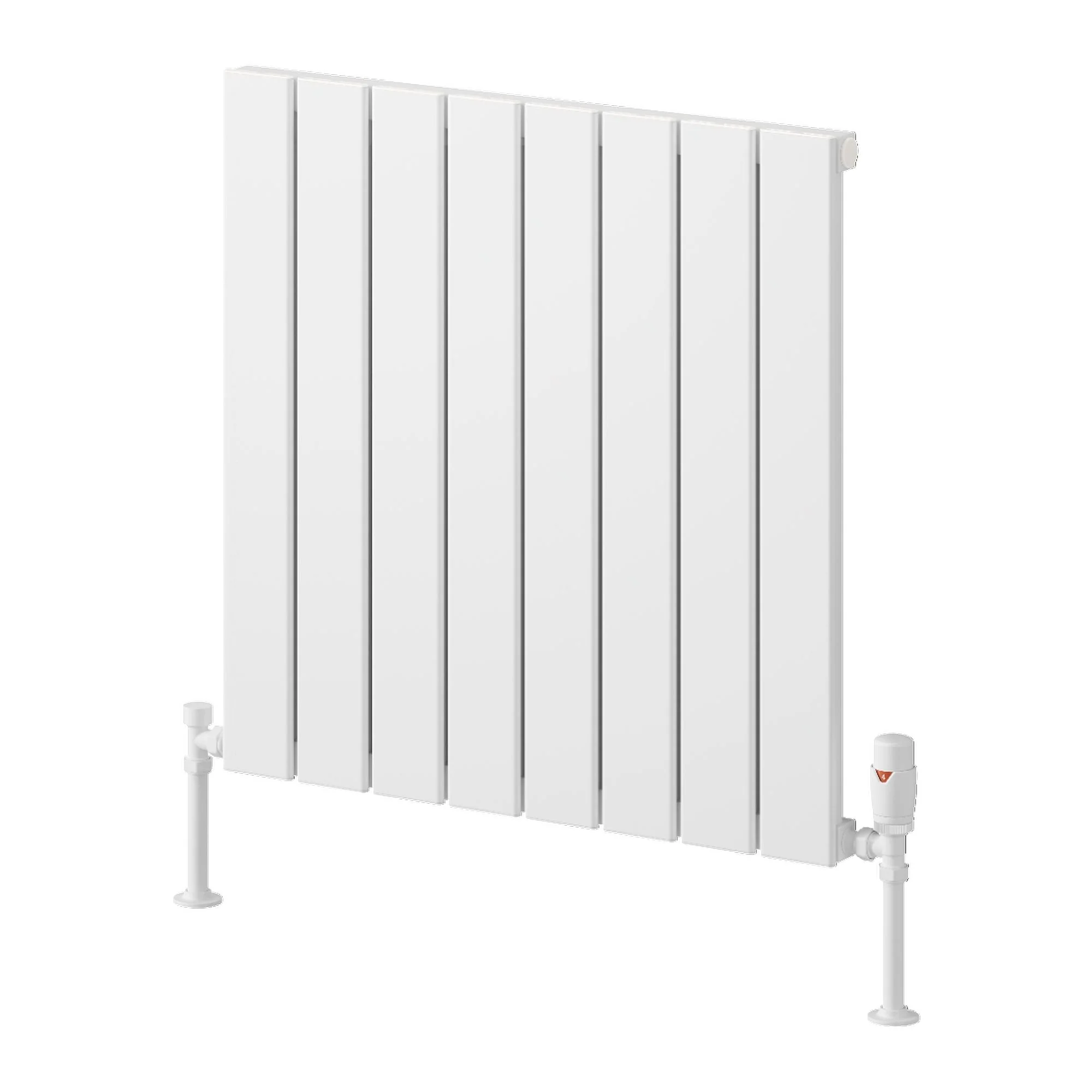 Reina Piatto Horizontal Aluminium Radiator - Single / 600 x 595mm - White