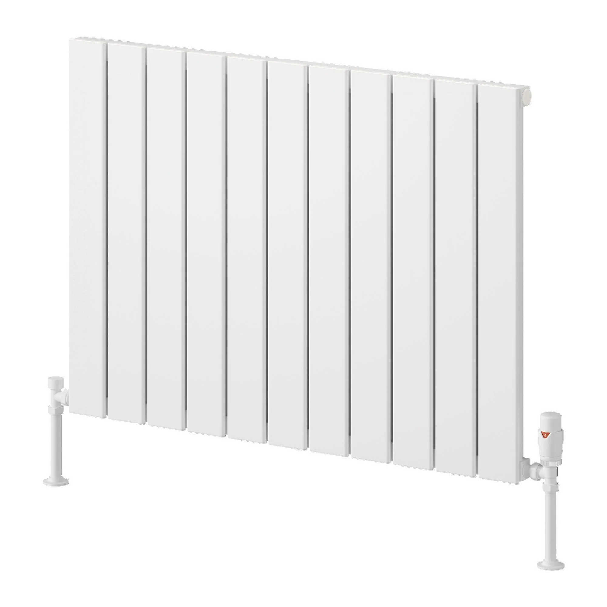 Reina Piatto Horizontal Aluminium Radiator - Single / 600 x 820mm - White