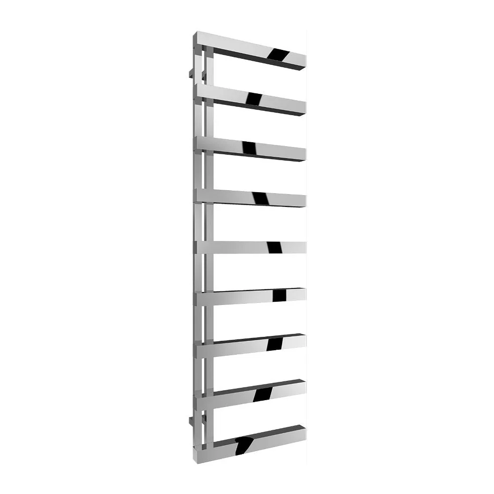 Reina Piazza Designer Heated Towel Rail - 1670 x 500mm - Polished Stainless Steel - Image 2