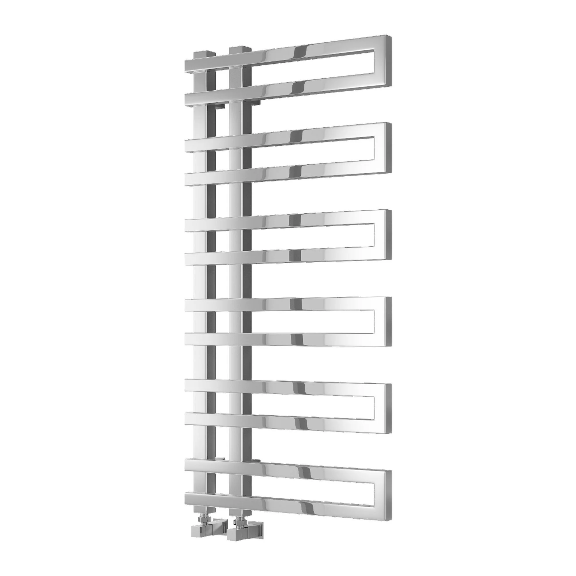 Reina Pietra Vertical Designer Heated Towel Rail - 1100 x 530mm - Chrome - Image 2