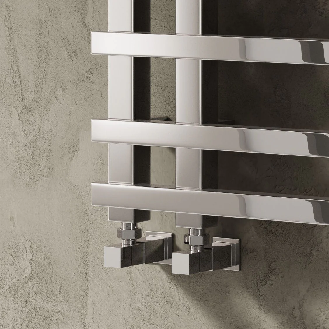 Reina Pietra Vertical Designer Heated Towel Rail - 530 x 530mm - Chrome - Image 3
