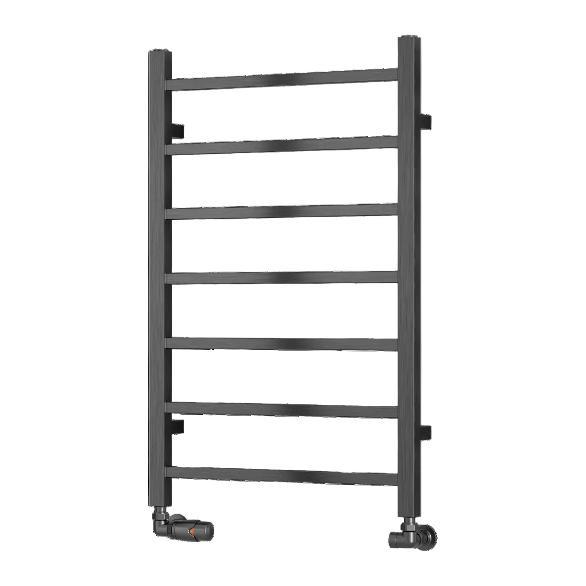 Reina Serena Vertical Square Tub Heated Towel Rail - 800 x 500mm - Brushed Gun Metal