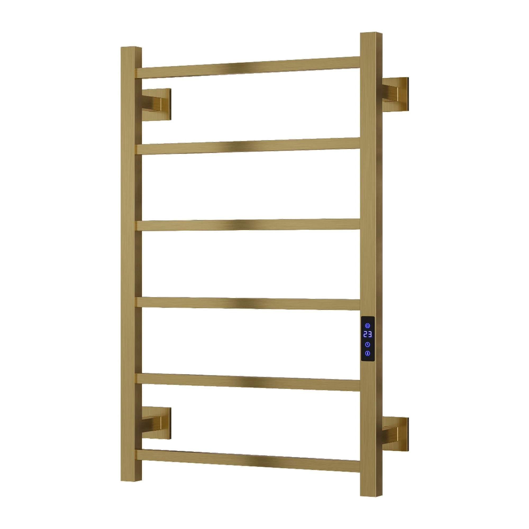 Reina Velino Vertical Stainless Steel Electric Radiator - 800 x 500mm - Brushed Brass