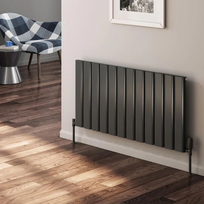 Reina Vicari Double Horizontal Aluminium Radiator 600 x 1000 - Anthracite - Image 2