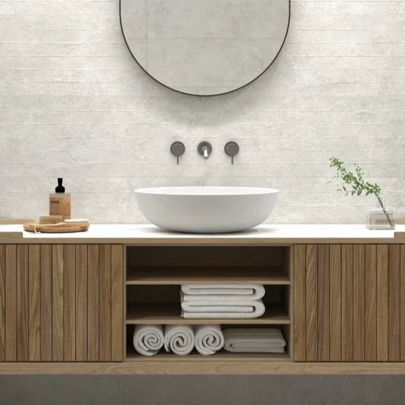 Relieve Cinema Blanco Rectangle Ceramic Tile - Image 2