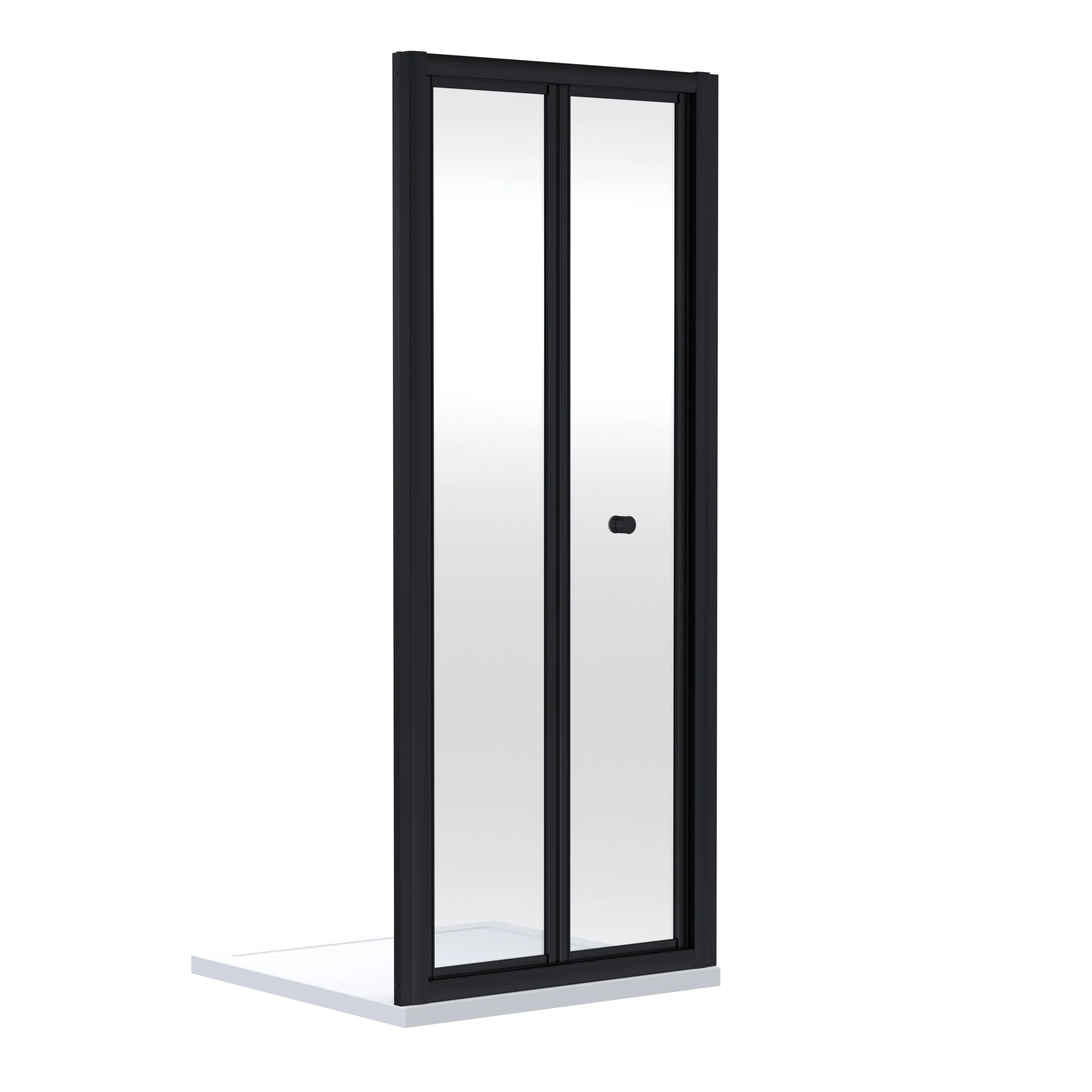 Rene 900mm Bi-Fold Matt Black Shower Door - 4mm Glass - Image 2