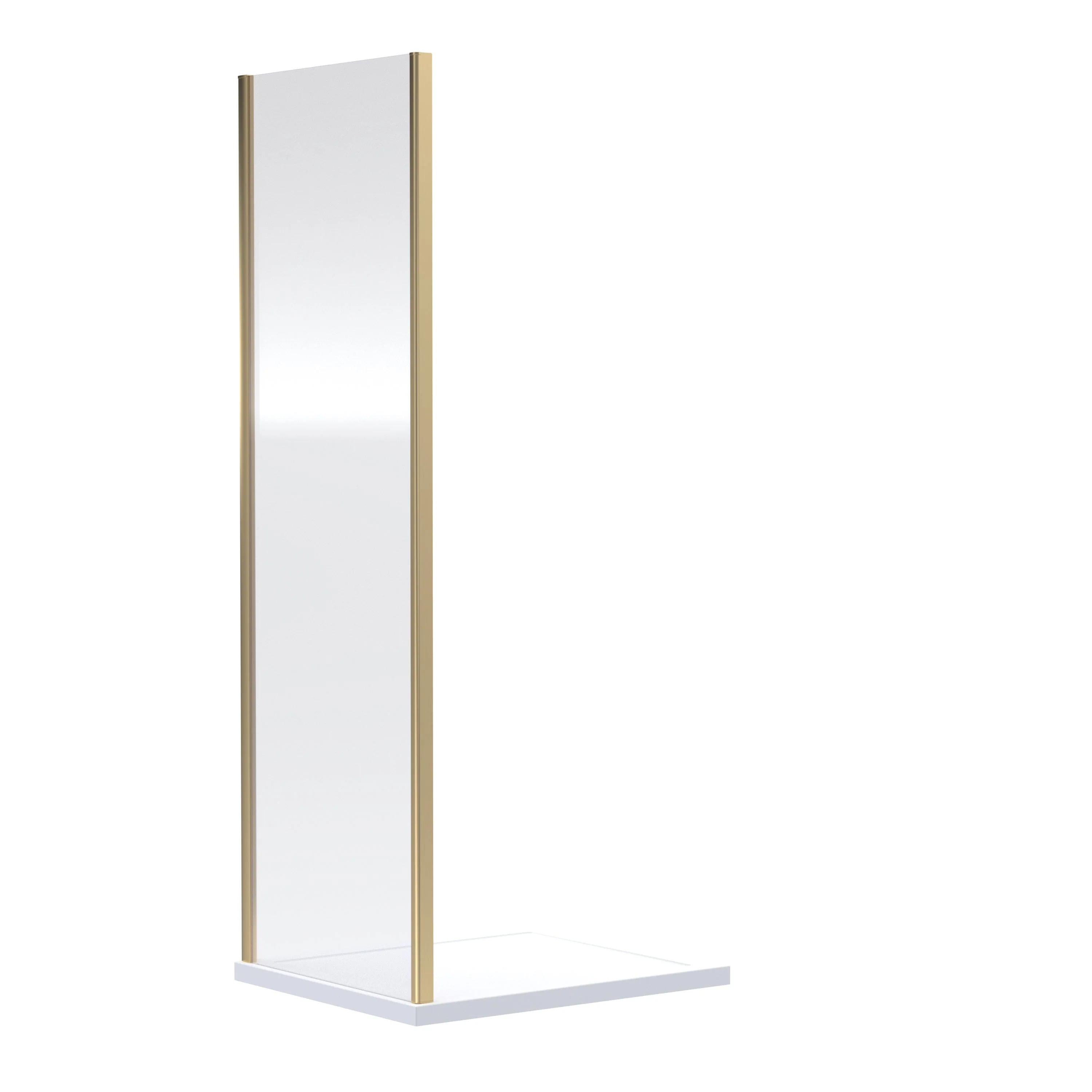 Rene Brushed Brass 800 x 1900mm Side Panel - 6mm Glass