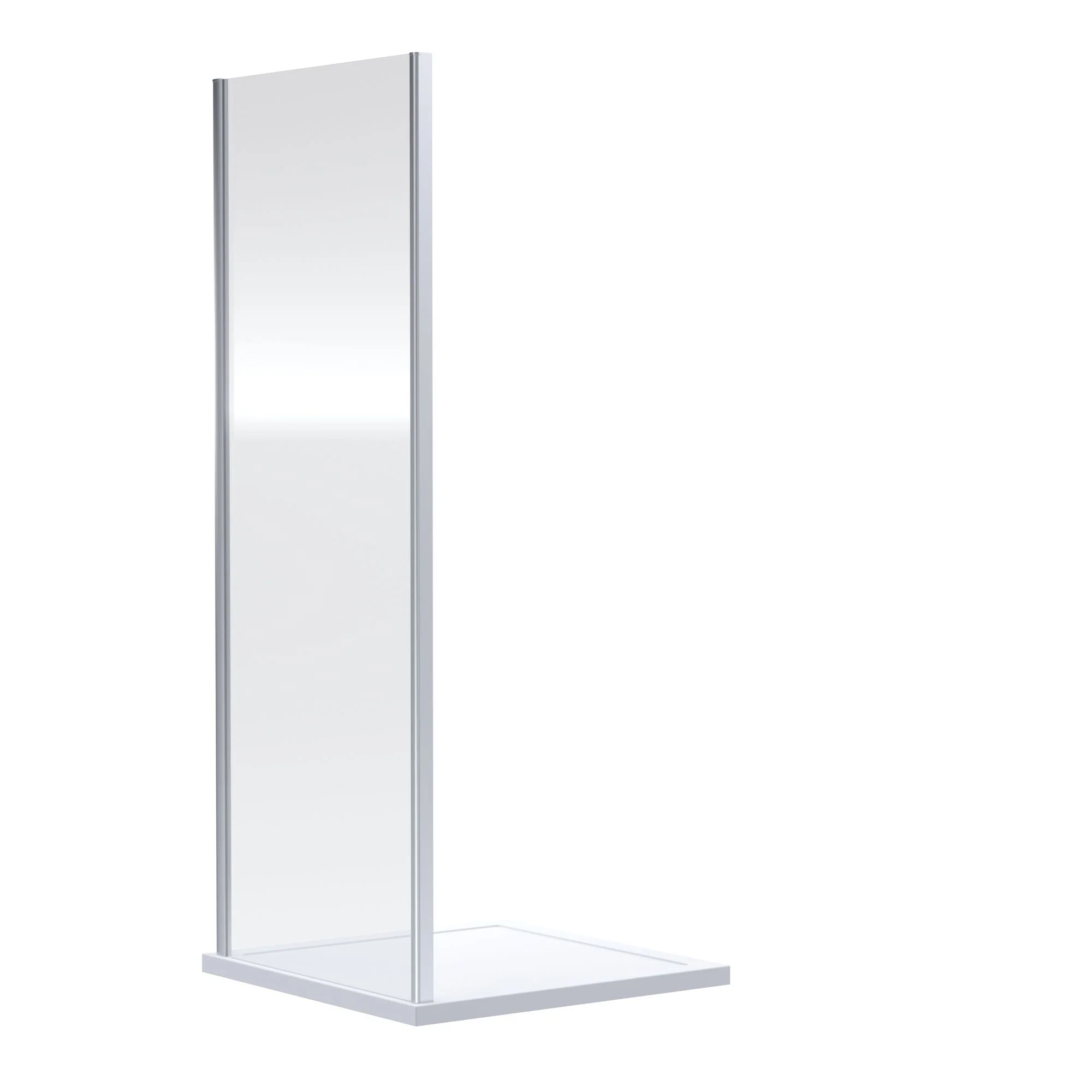 Rene Chrome 760 x 1900mm Side Panel - 6mm Glass - Image 2