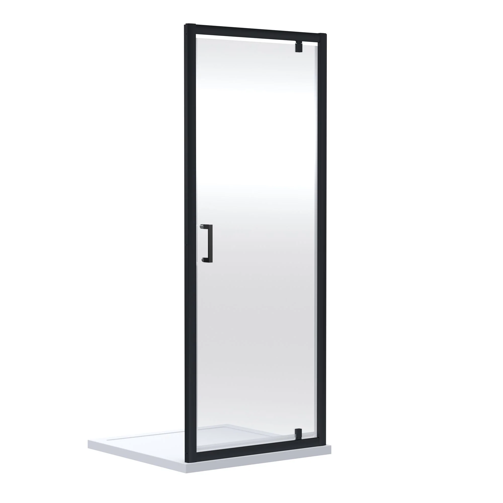 Rene Matt Black 1900 x 900mm Pivot Shower Door - 6mm Glass - Image 2