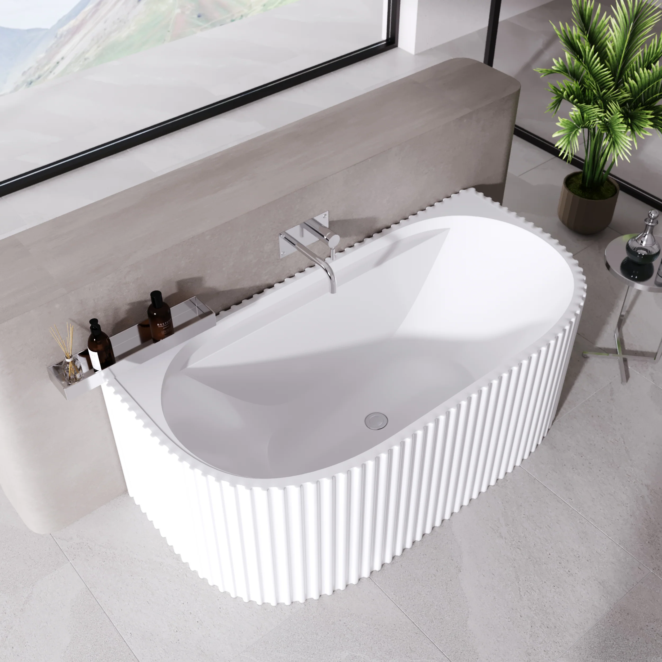 Ripley 1600 Back To Wall Freestanding Bath