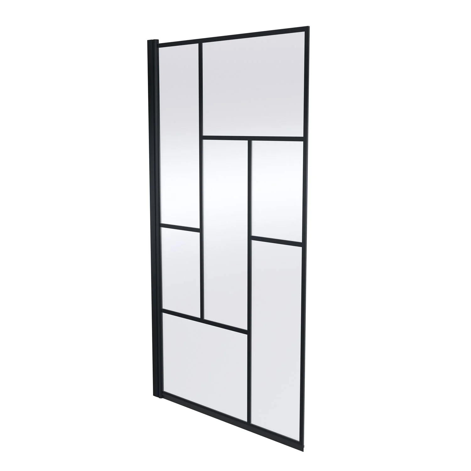 Riverside 1500 x 700mm Single Ended Acrylic Bath & Square Black Abstract Bath Screen - Image 3
