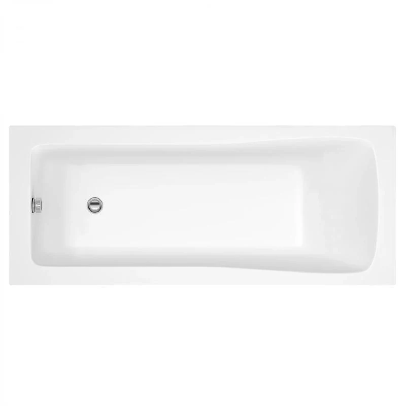 Riverside 1700 x 700mm Single Ended Acrylic Bath & Square Black Abstract Bath Screen - Image 2