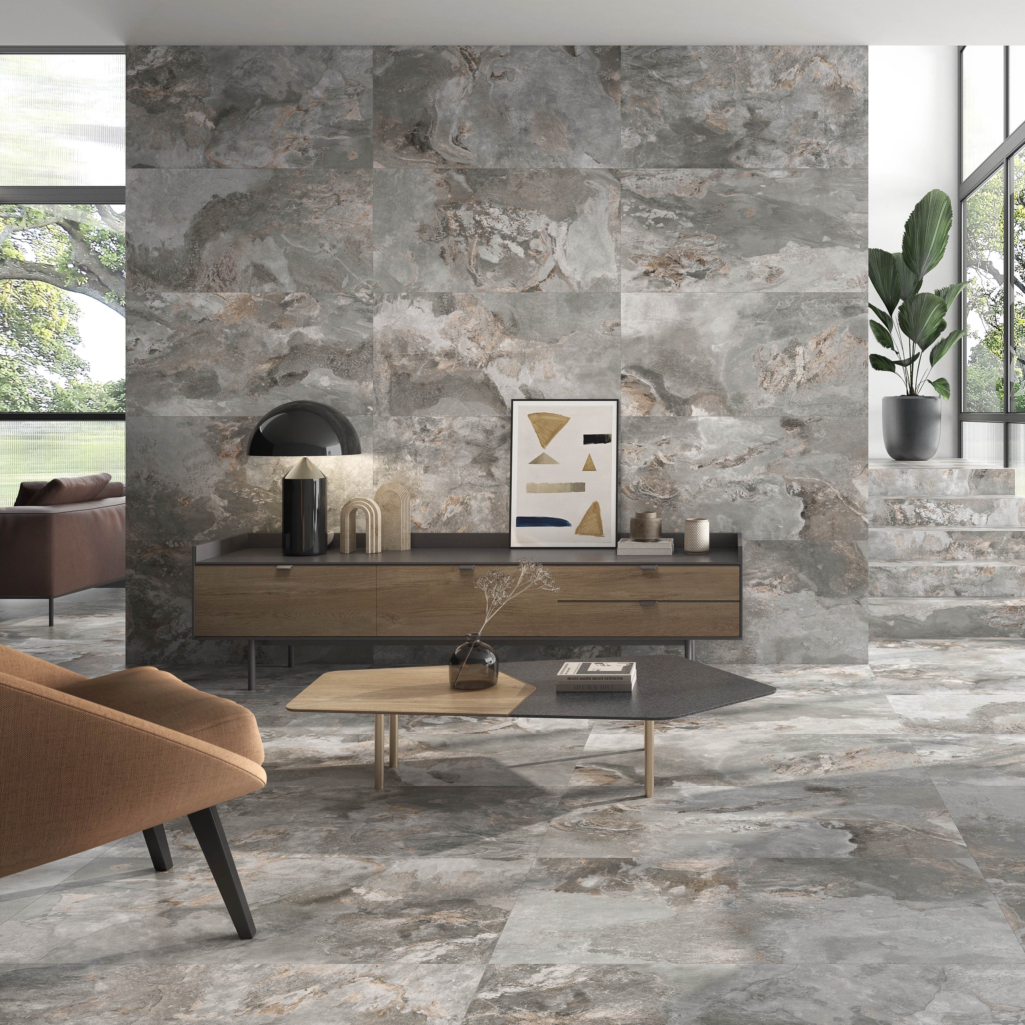 Rock Slate Ash Rectangle Porcelain Tile