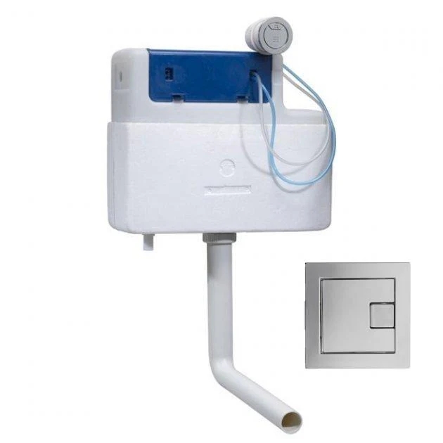 Roper Rhodes Vortex Dual Flush Slimline Concealed Cistern - Square Chrome Flush Plate