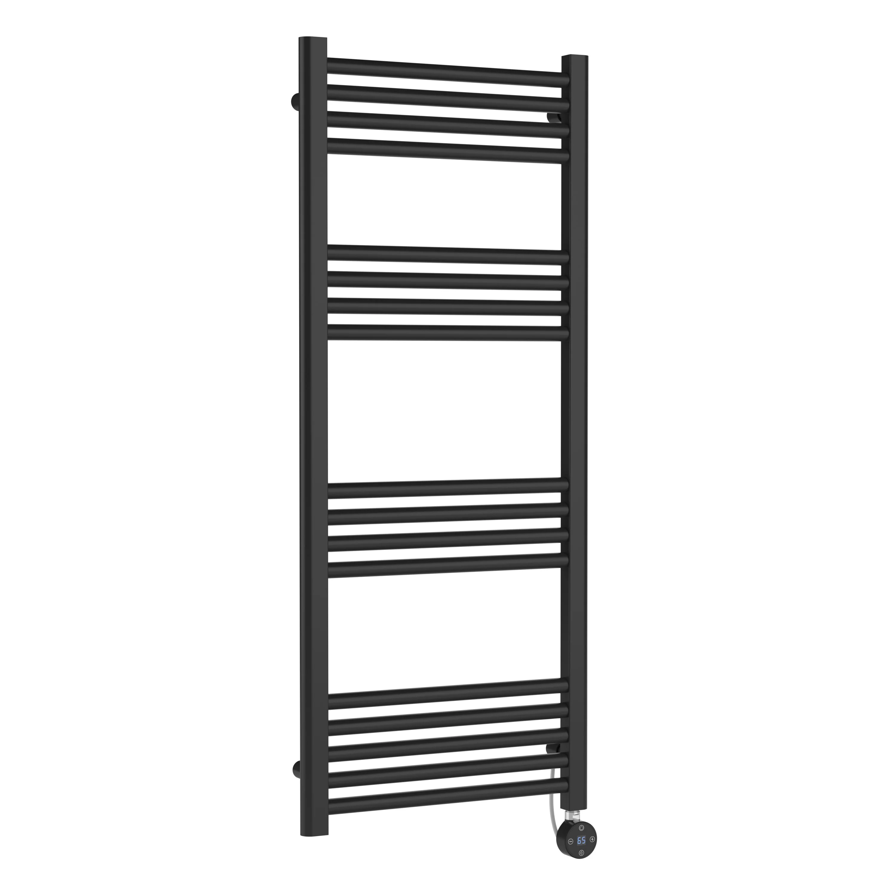 Nuie Round Straight Electric Towel Radiator 1200x500 - Anthracite - Image 2