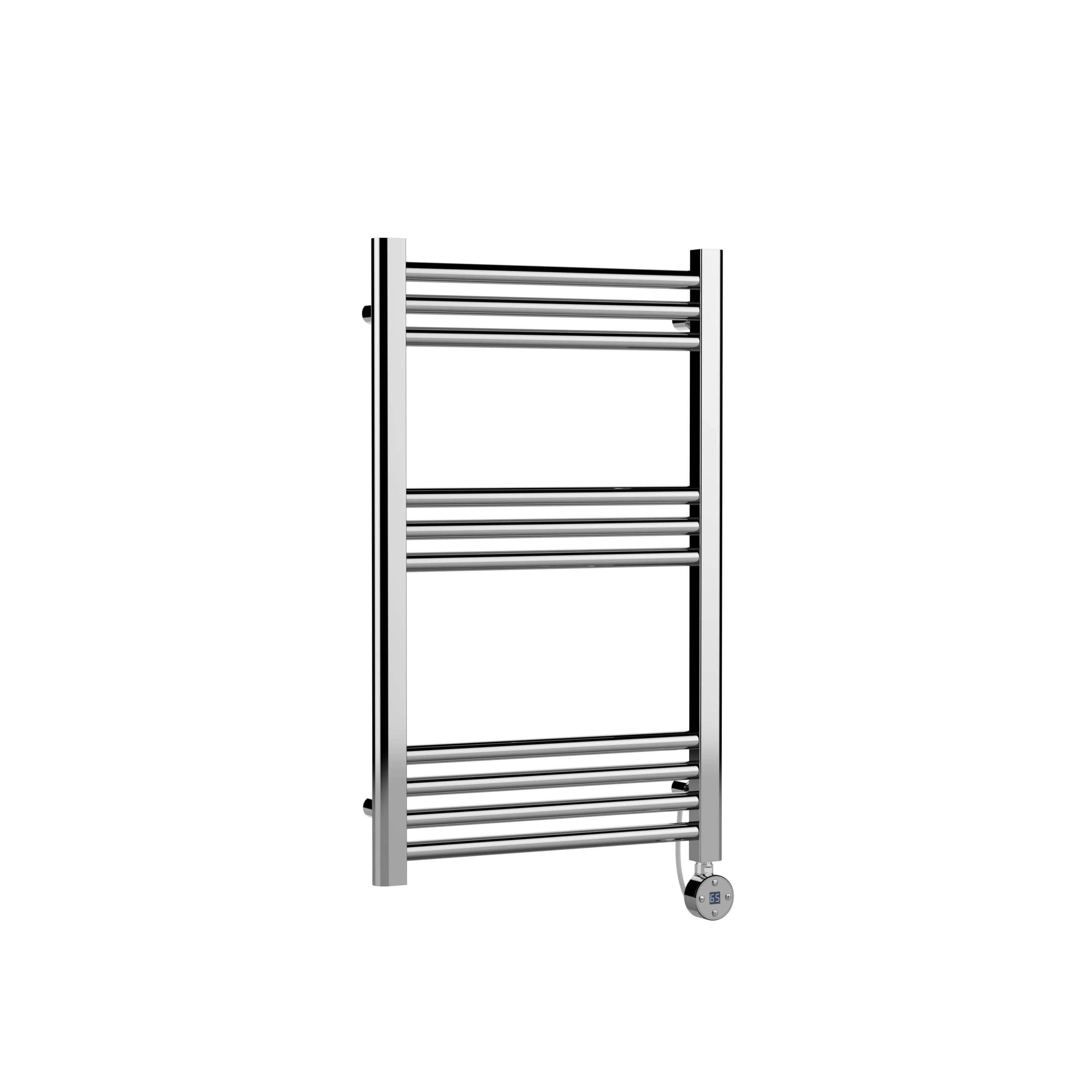 Nuie Round Straight Electric Towel Radiator 800x500 - Chrome - Image 2