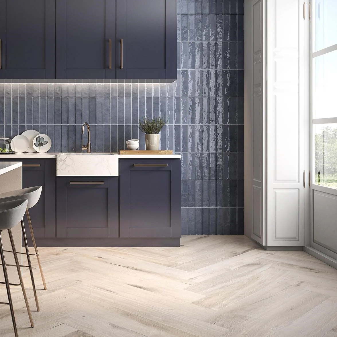 Rvto Chic Blue Rectangle Ceramic Tile