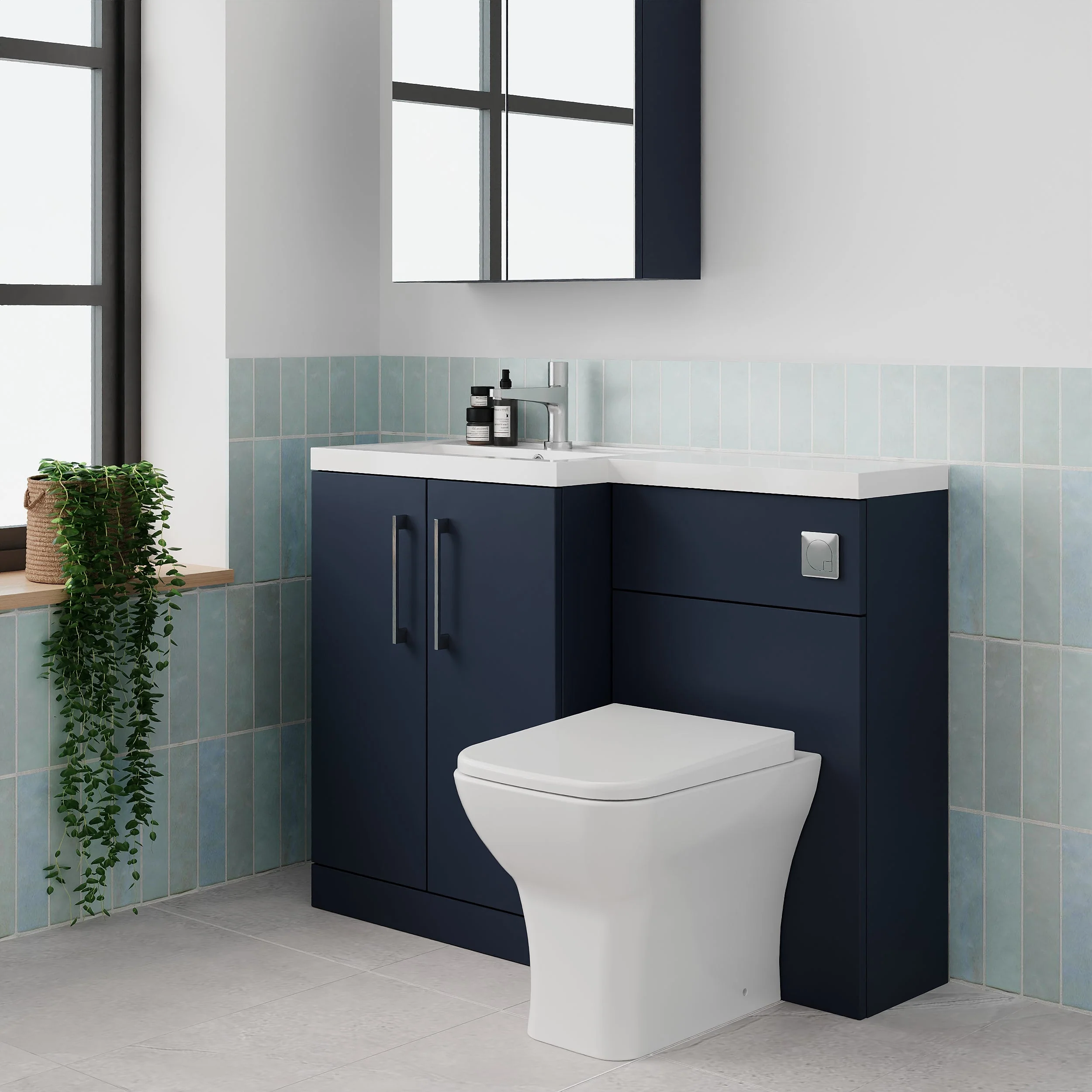 Ryker 1100mm Toilet & Basin Combination Unit - Midnight Blue - Image 11