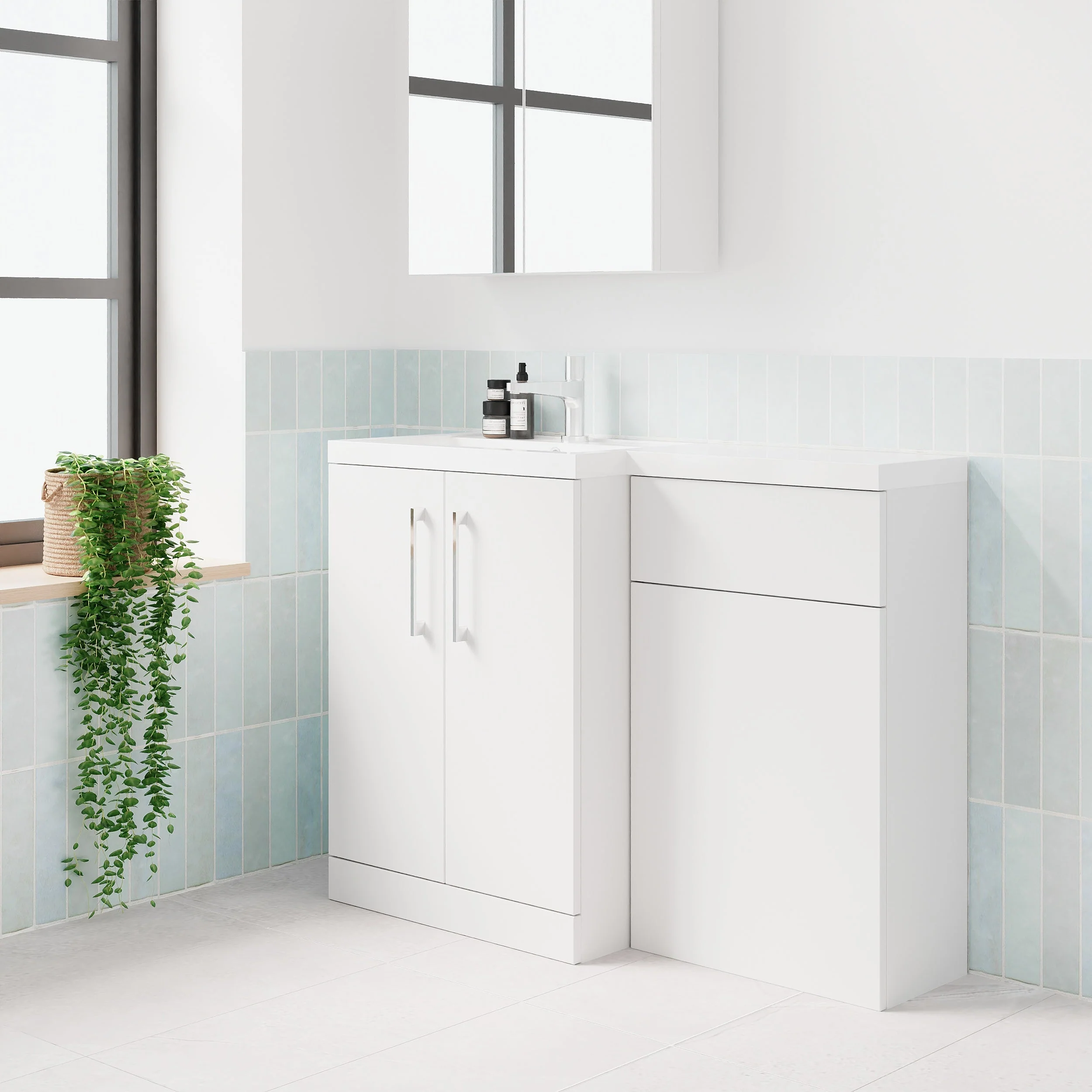 Ryker 1100mm Toilet & Basin Combination Unit - White - Image 11