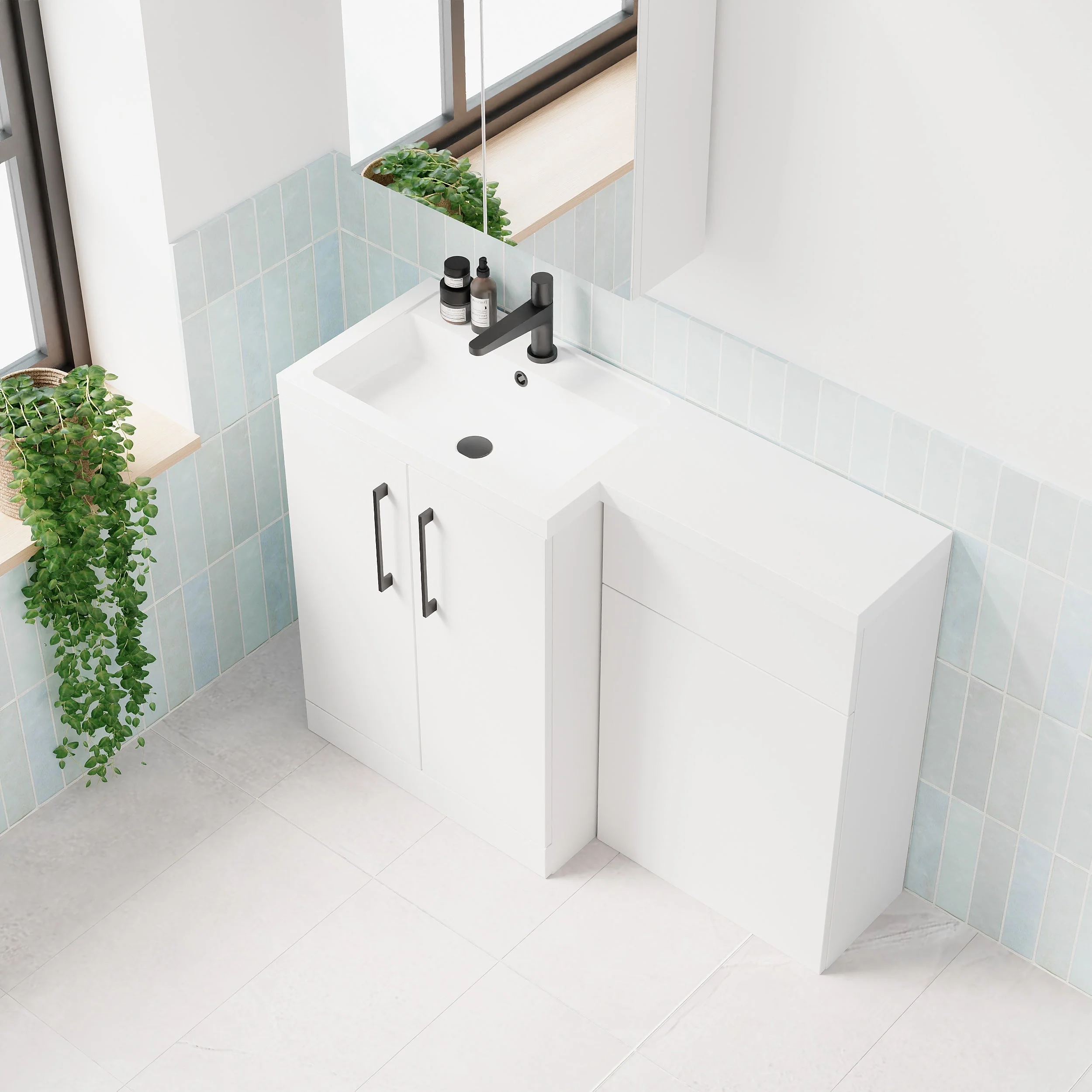 Ryker 1100mm Toilet & Basin Combination Unit - White - Image 15