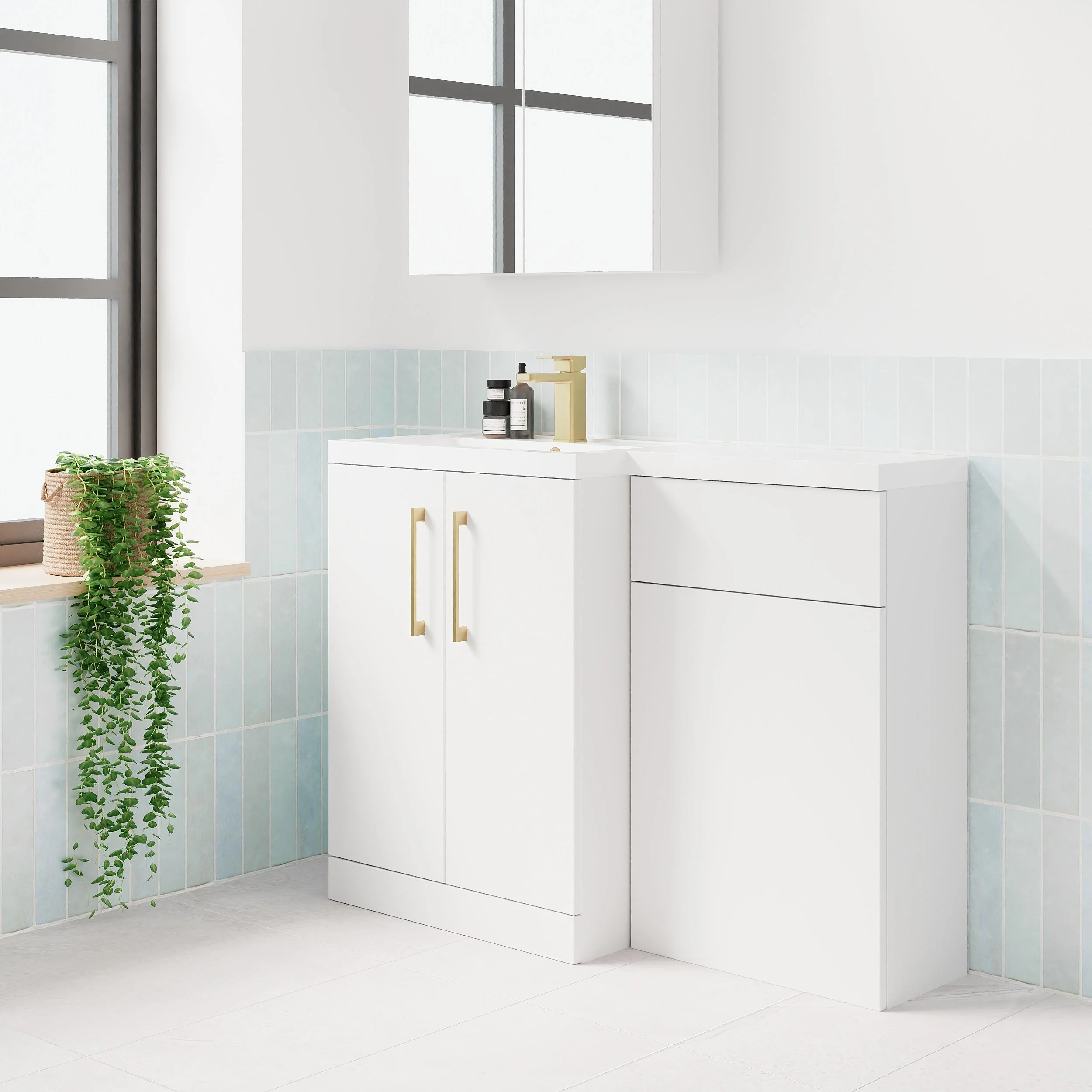 Ryker 1100mm Toilet & Basin Combination Unit - White - Image 17
