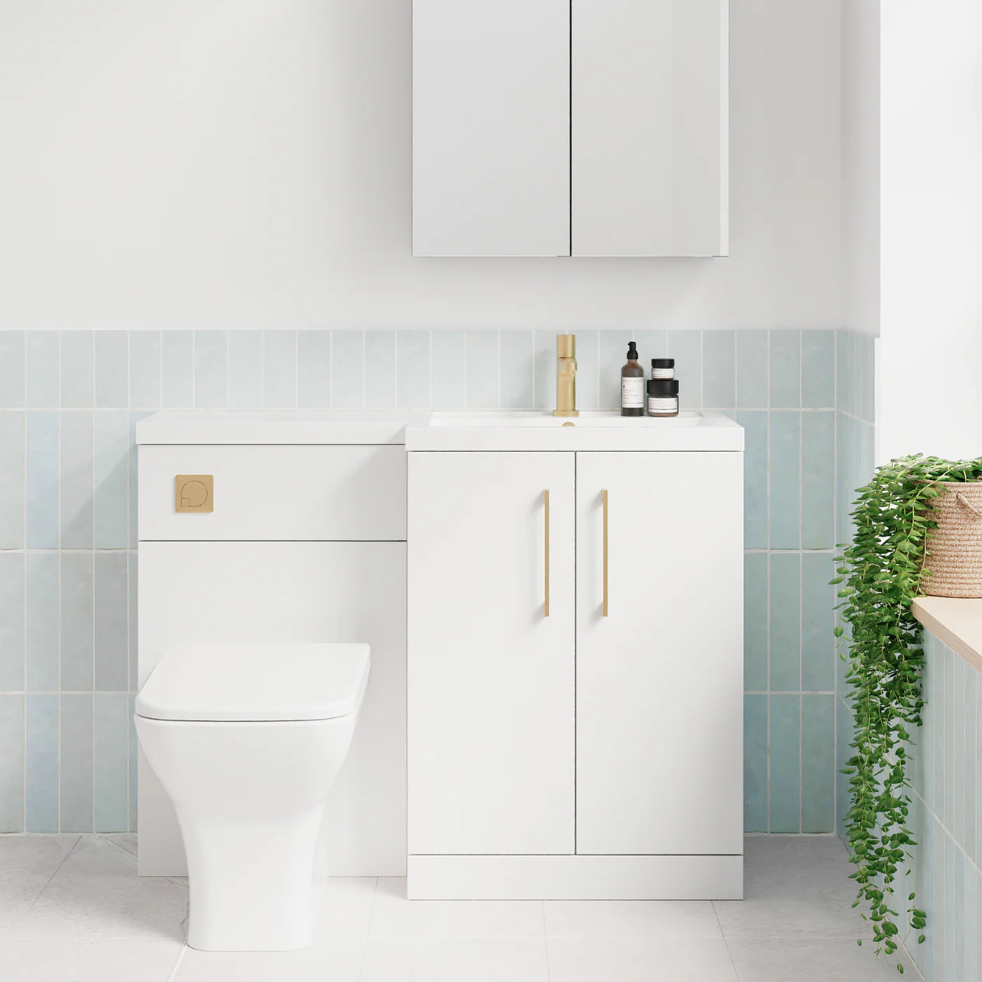 Ryker 1100mm Toilet & Basin Combination Unit - White - Image 22
