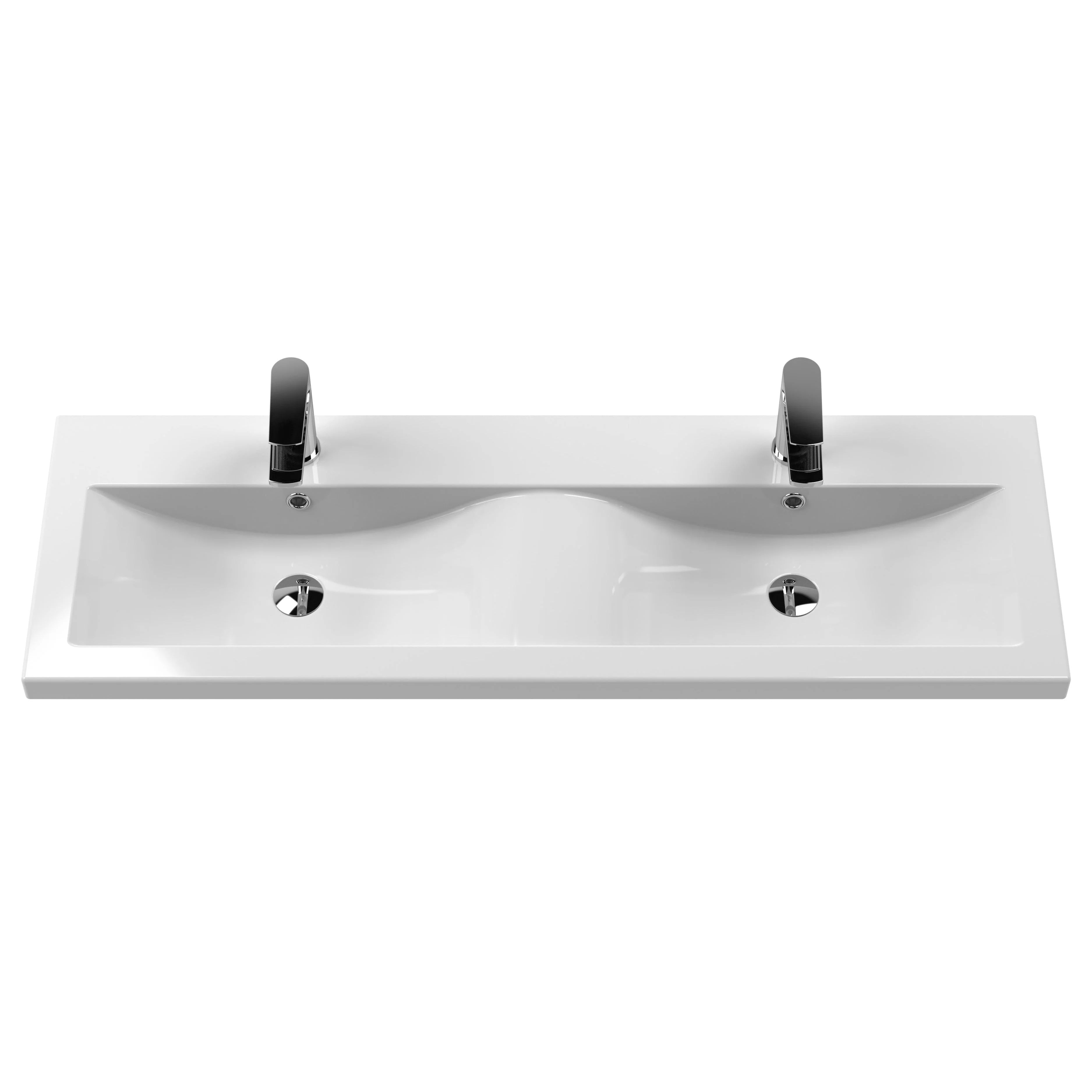 Ryker 1200mm Floor Standing 4-Drawer Vanity & Double Ceramic Basin - Soft Black - Image 2