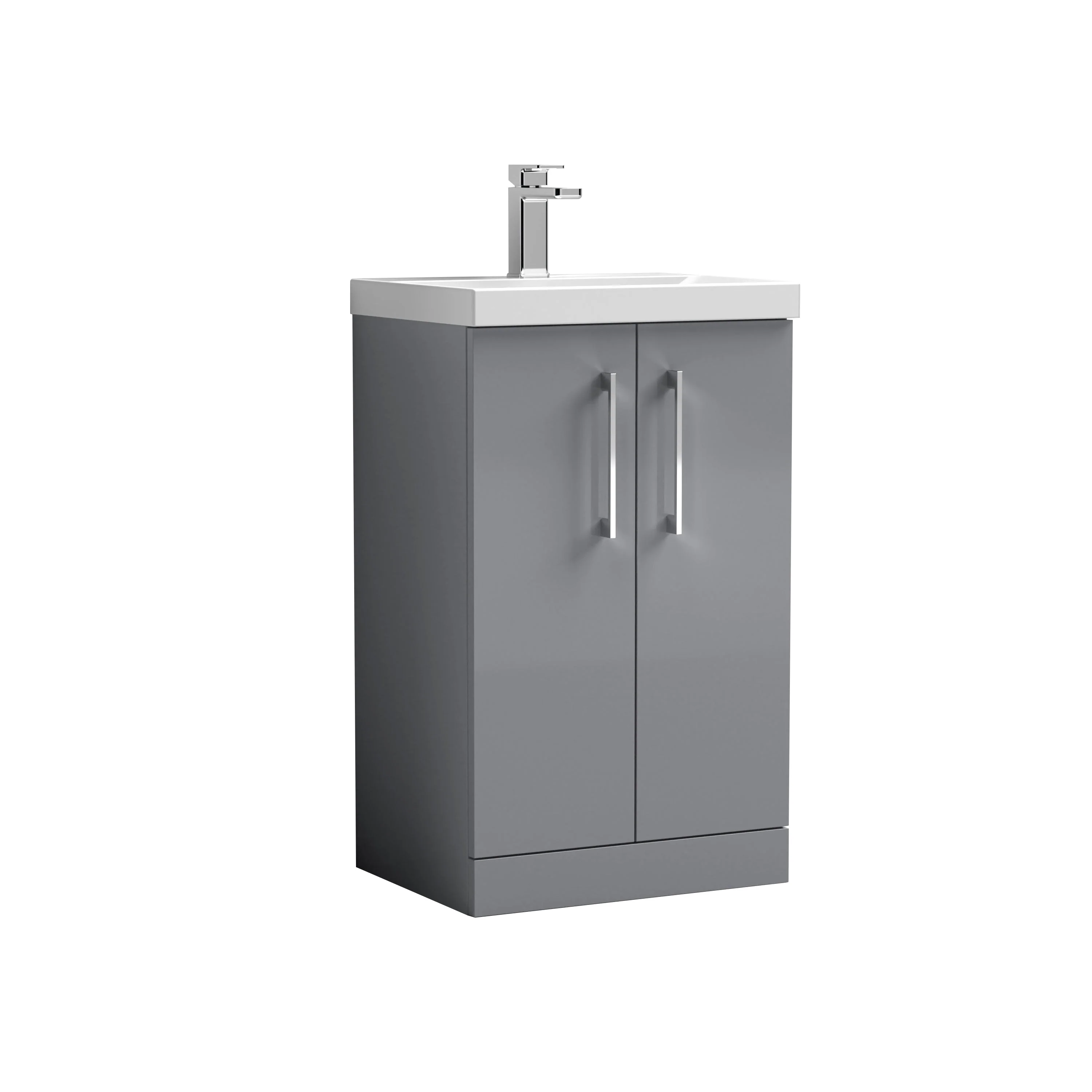 Ryker 500mm Floor Standing 2-Door Vanity & Basin 1 - Grey - Image 7