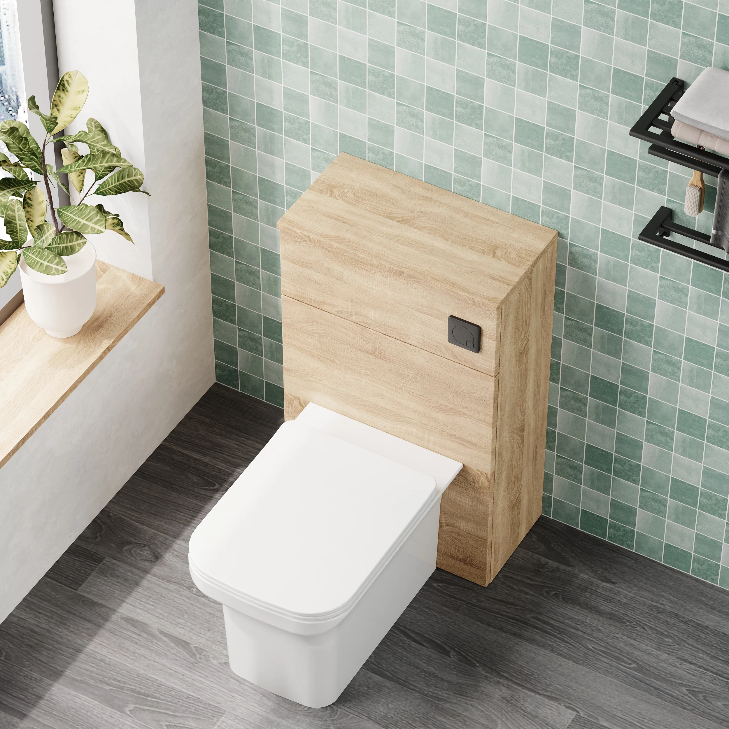 Ryker 500mm WC Unit - Bleached Oak - Image 4