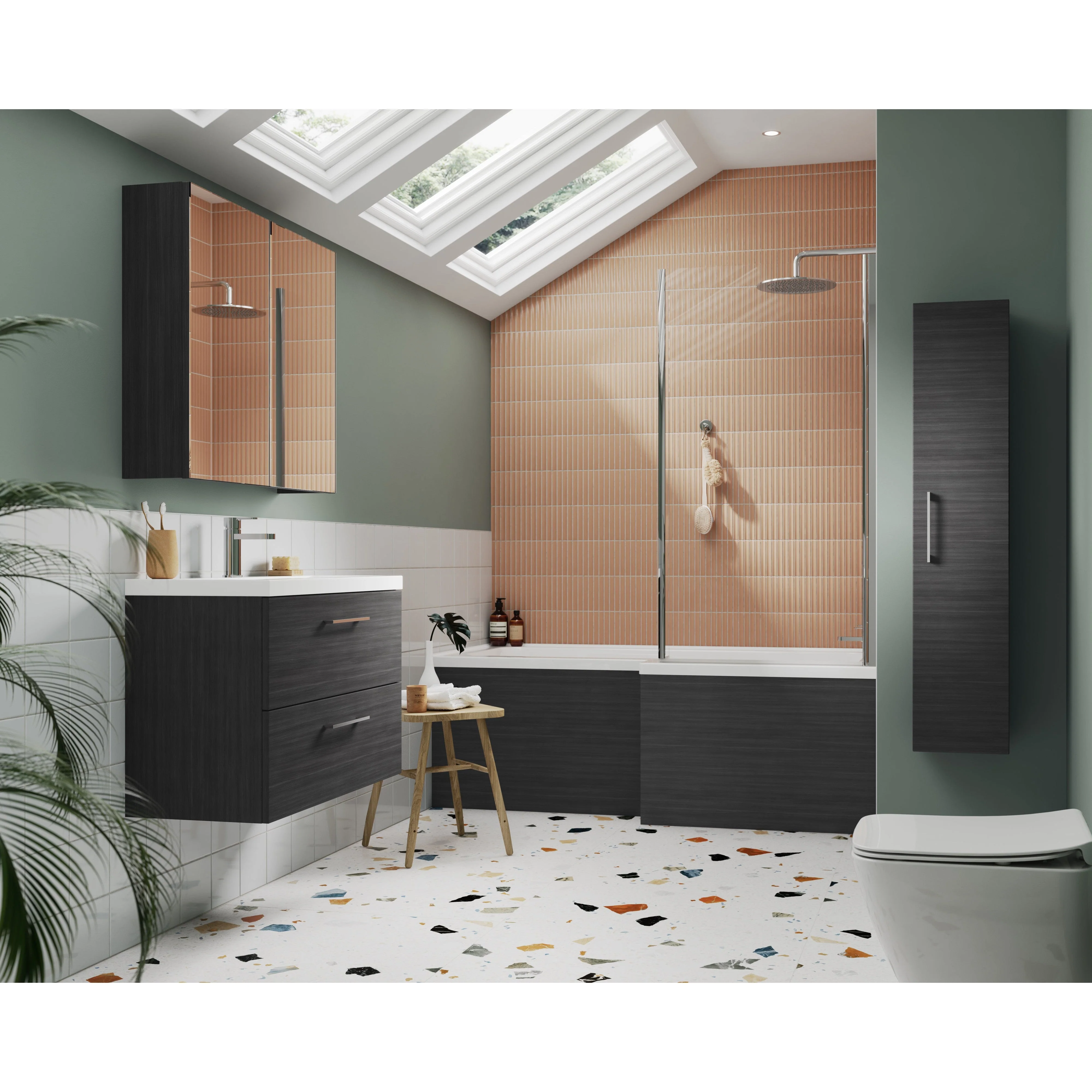 Ryker 600mm Mirror Unit (50/50) - Anthracite - Image 2