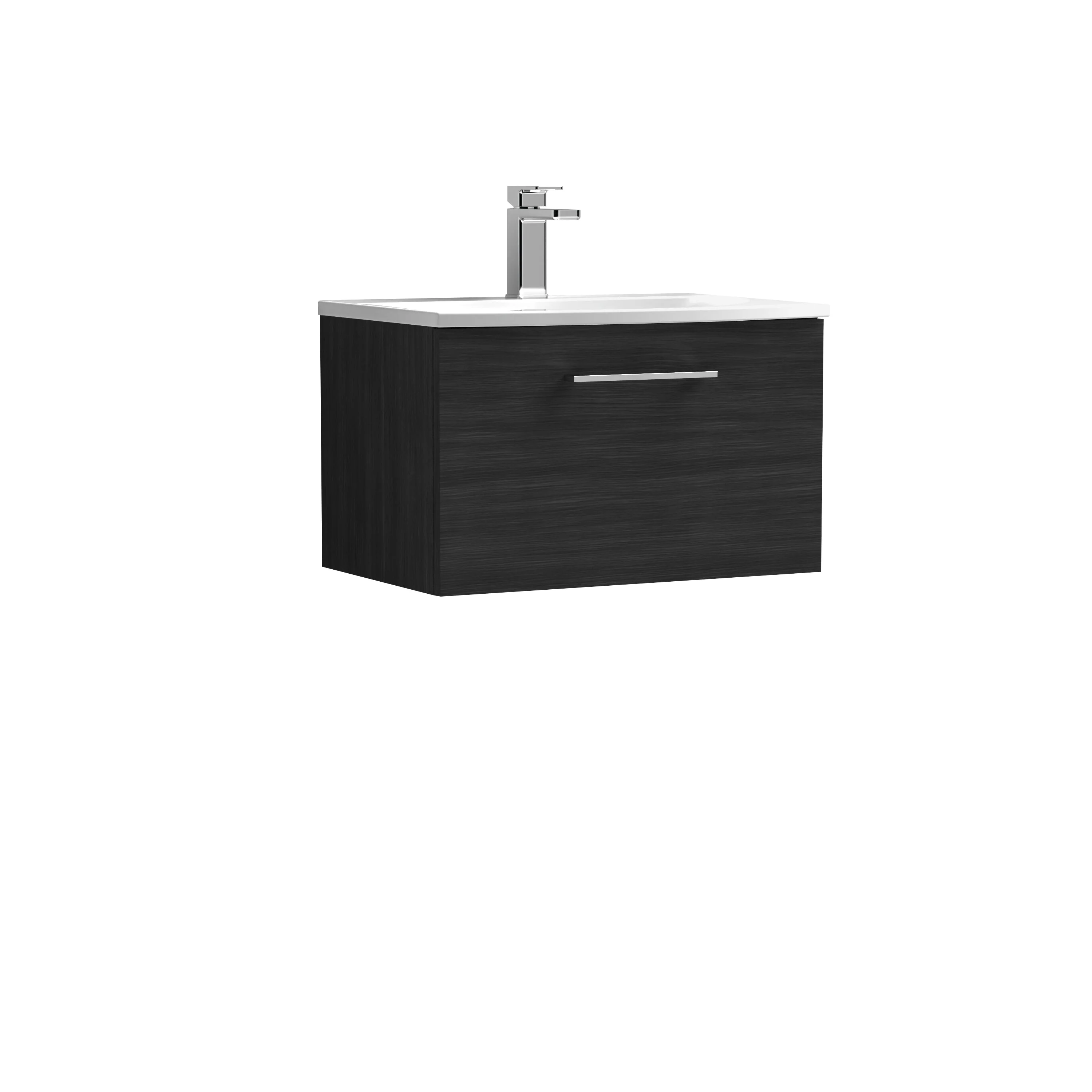 Ryker 600mm Wall Hung 1-Drawer Vanity & Basin 4 - Charcoal Black