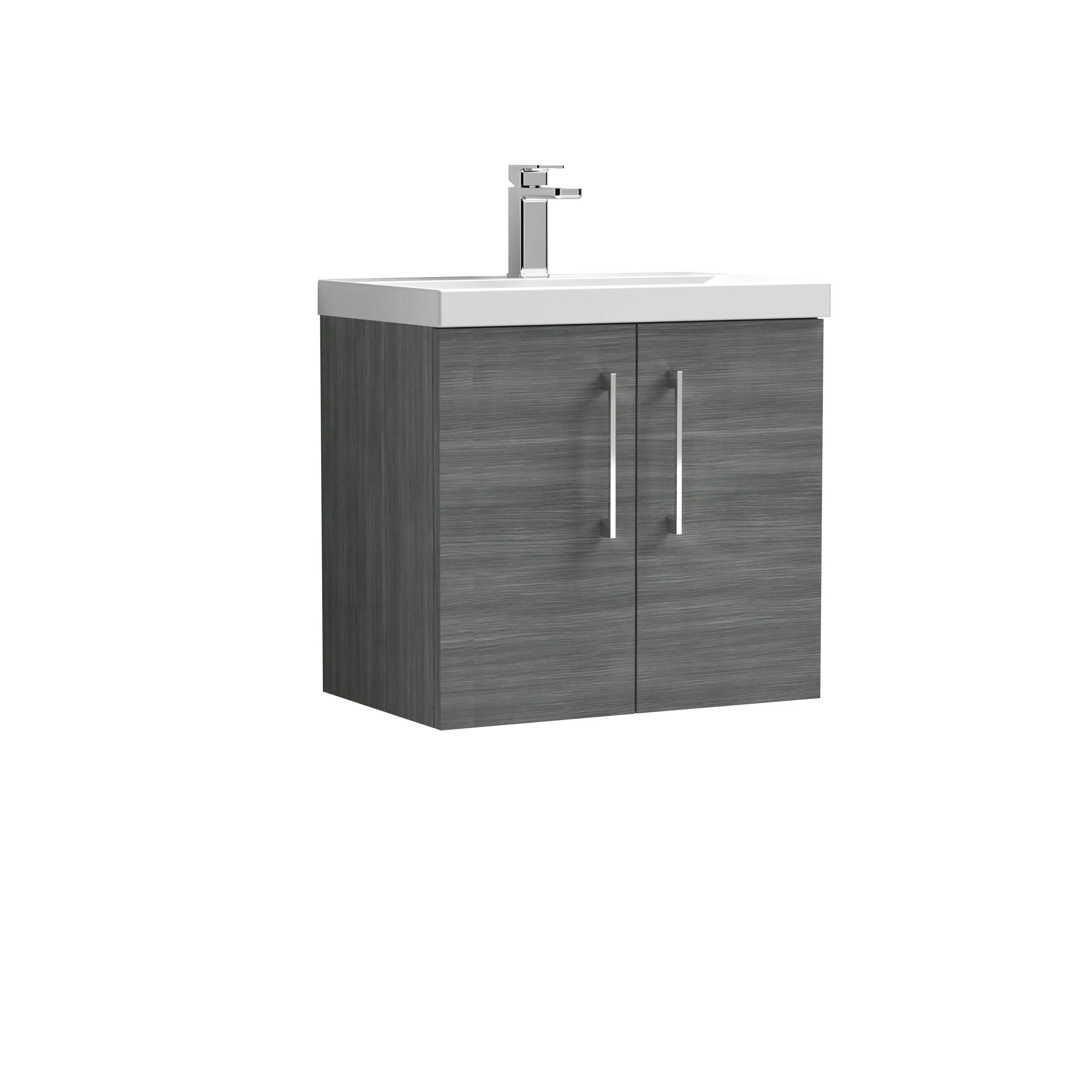 Ryker 600mm Wall Hung 2-Door Vanity & Basin 1 - Anthracite