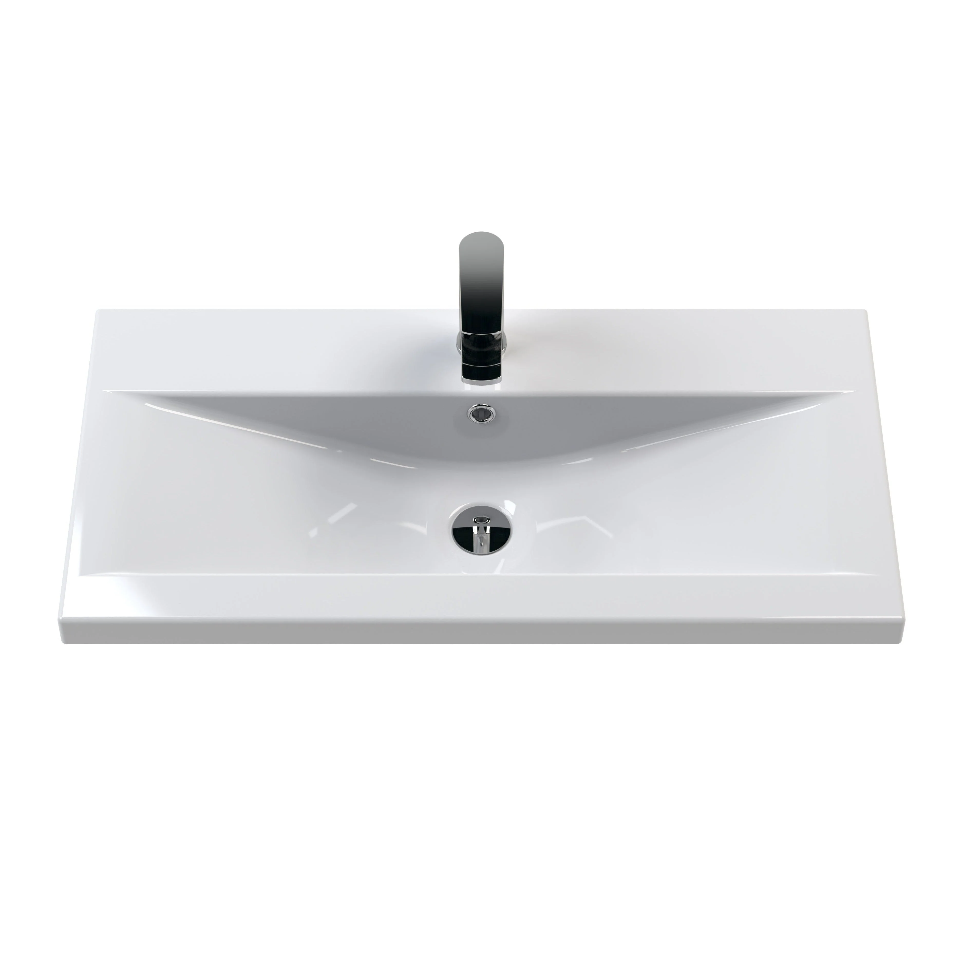 Ryker 800mm Wall Hung 1-Drawer Vanity & Basin 1 - Midnight Blue - Image 2